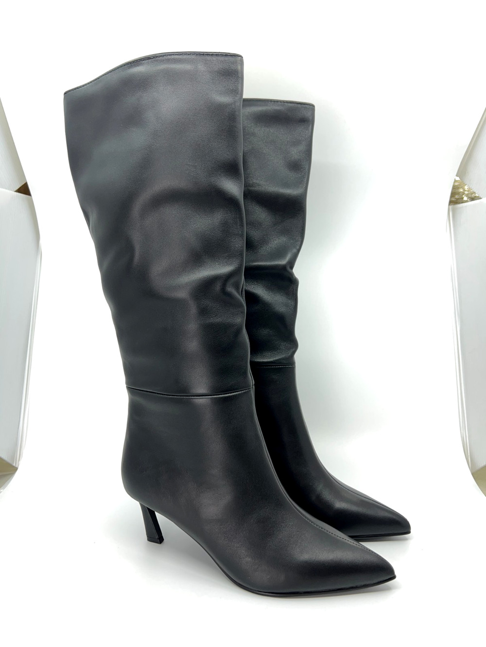 Steve Madden Lavan Black Leather Knee High Stiletto Boots Women’s Size 8